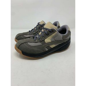 Joya Venezia Light Gray Leather Toning Walking Sneakers Size 8.5